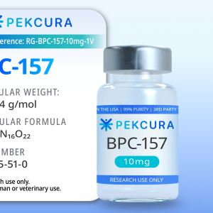 BPC-157 10mg research peptide vial with product label