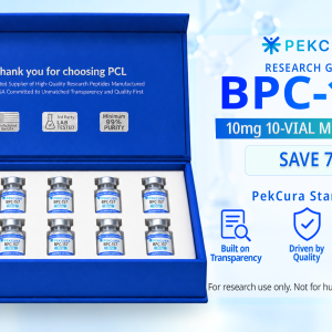 BPC-157 10mg research peptide 10 pack with product label