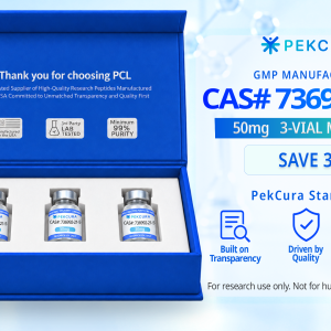 CAS # 736992-21-5 50mg GMP manufactured peptide 3 pack with product label
