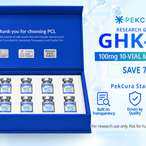 GHK-Cu 100mg research peptide 10 pack with product label