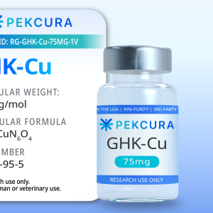 GHK-Cu 75mg research peptide vial with product label