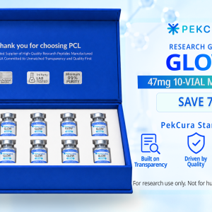 GLOW 47mg research grade peptide blend 10 pack with product label
