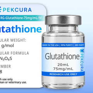 Glutathione 75mg research grade peptide vial with product label