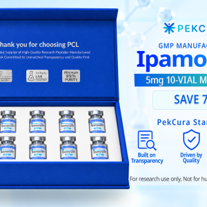 Ipamorelin 5mg GMP manufactured research peptide 10 pack with product label