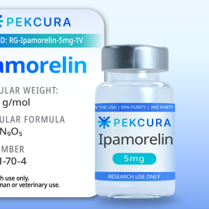 Ipamorelin 5mg research peptide vial with product label