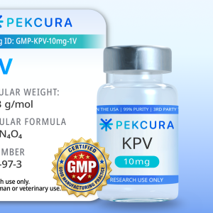 KPV 10mg GMP Manufactured research peptide vial with product label