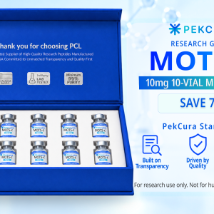 MOTS-c 10mg research peptide 10 pack with product label