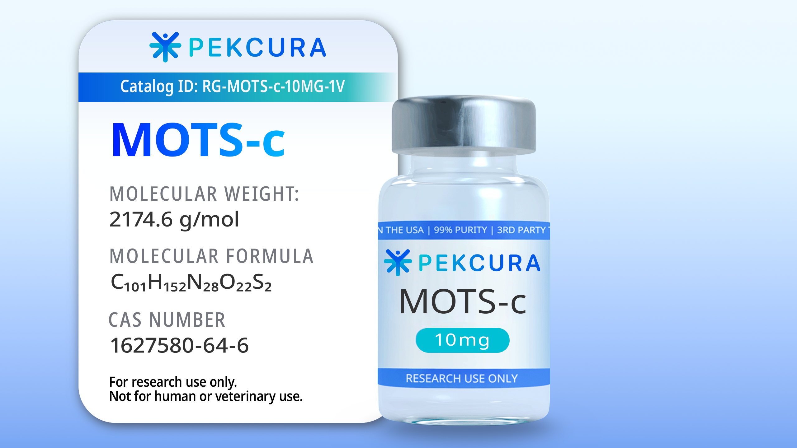 MOTS-c 10mg research peptide vial with product label
