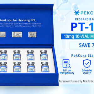 PT-141 10mg research peptide 10 pack with product label