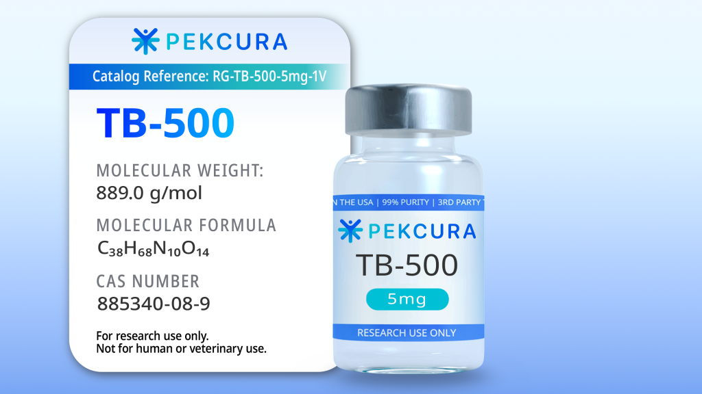 TB-500 5mg research peptide vial with product label