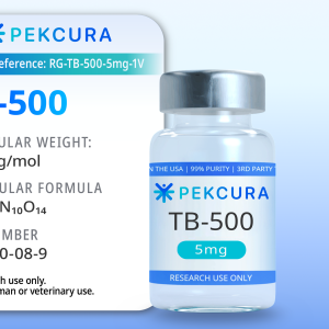 TB-500 5mg research peptide vial with product label
