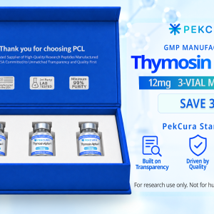 Thymosin Alpha 1 12mg GMP manufactured research peptide 3 pack with product label