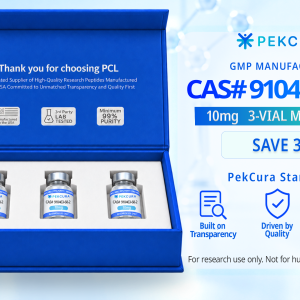 CAS # 910463-68-2 10mg GMP manufactured research peptide 3 pack with product label