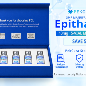 Epithalon 10mg GMP manufactured research peptide 5 pack with product label