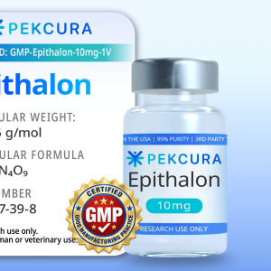 Epithalon 10mg GMP Manufactured research peptide vial with product label