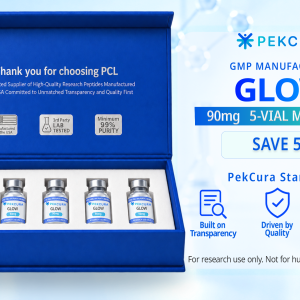 GLOW 90mg GMP Manufactured research peptide blend 5 pack with product label