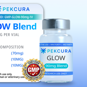 GLOW 90mg GMP Manufactured research peptide blend vial with product label