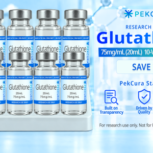 Glutathione 75mg research grade peptide 10 pack with product label
