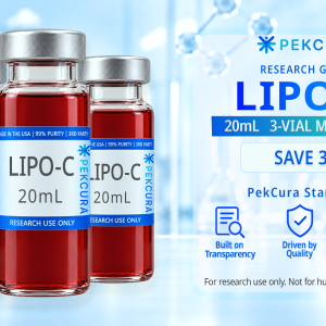 LIPO-C research grade solution 3 20mL vial multipack with product label