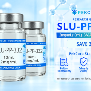 SLU-PP-332 2mg/mL research grade solution 3 10mL vial multipack with product label